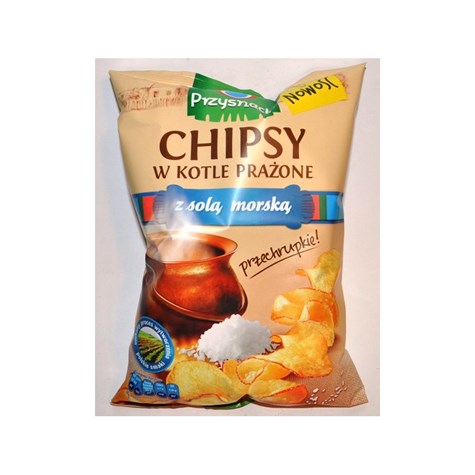 CHIPSY W KOTLE PRAŻONE Z SOLĄ MORSKĄ 125g/10