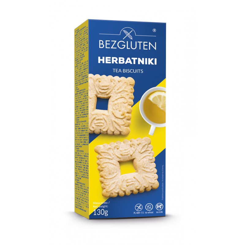 BEZGLUTEN HERBATNIKI BEZGLUTENOWE 130g/10