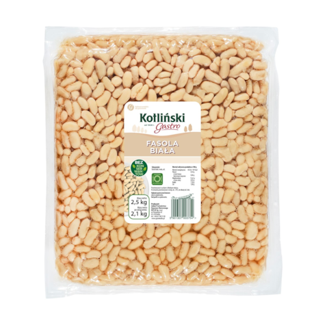KOTLIŃSKI FASOLA BIAŁA 2500g/2100g/4 VACCUM