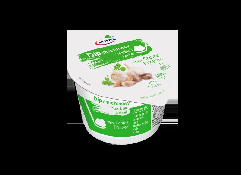 MLEKPOL DIP ŚMIETANOWY Z CZOSN I ZIOŁ 180g/12