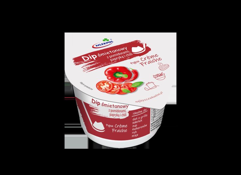 MLEKPOL DIP ŚMIETANOWY POMID PAPR I CHILI 180g/12