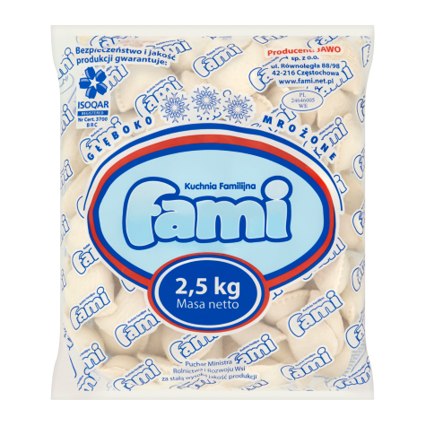 FAMI PIEROGI Z KAPUSTĄ I GRZYBAMI 2,5kg/2