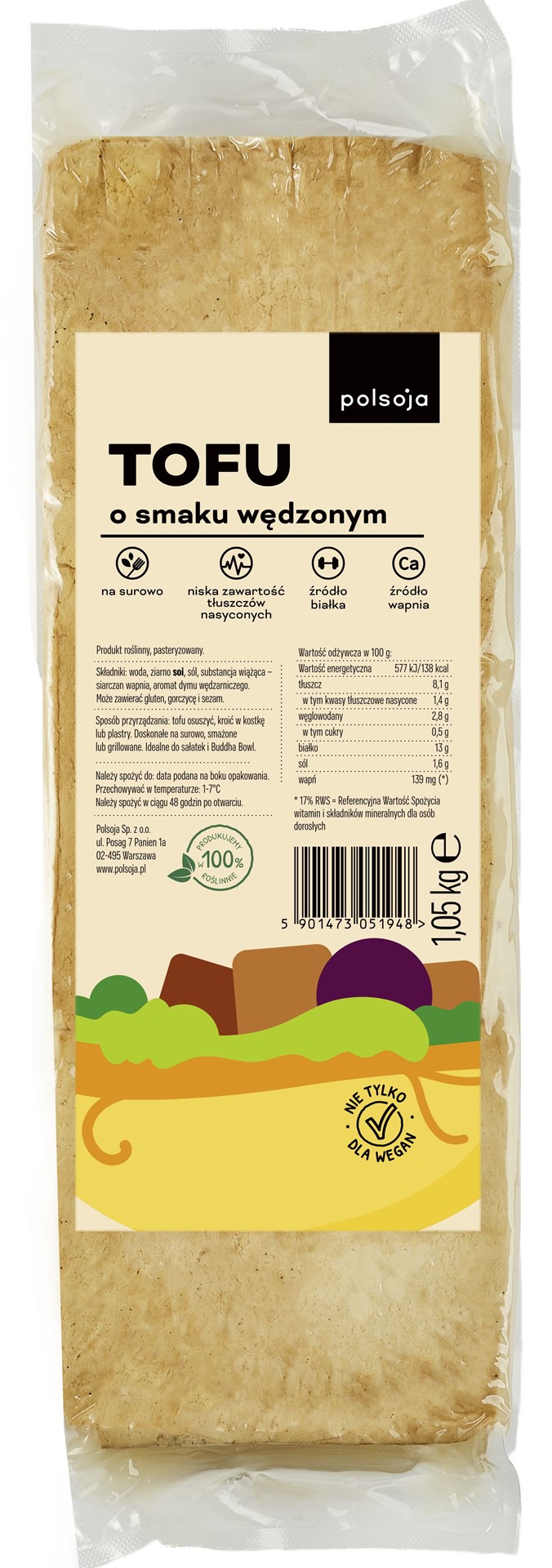 POLSOJA TOFU WĘDZONE 1,05kg/4