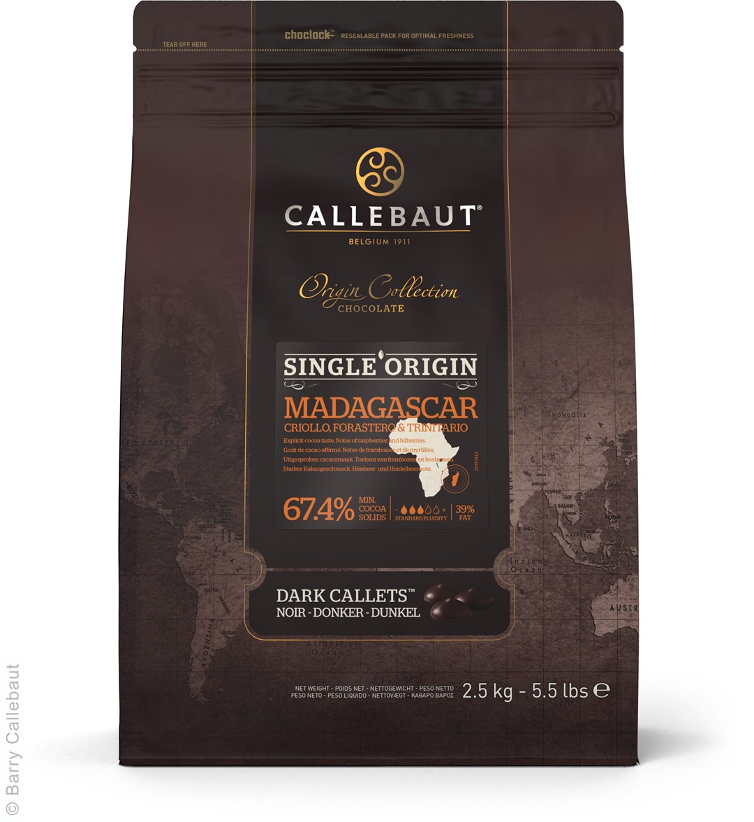 AB CALLEBAUT CZEKOLADA GORZKA MADAGASK 67% 2,5kg/8