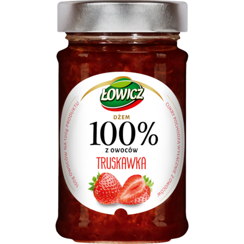 AGROS ŁOWICZ DŻEM 100% TRUSKAWKA 210g/8