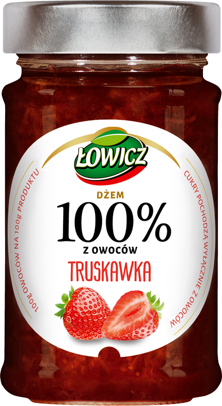 AGROS ŁOWICZ DŻEM 100% TRUSKAWKA 210g/8