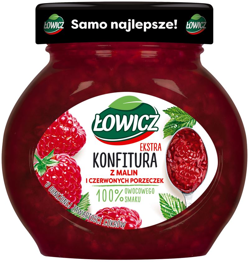 AGROS ŁOWICZ KONFITURA MALINA-CZERW PORZECZ 240g/8