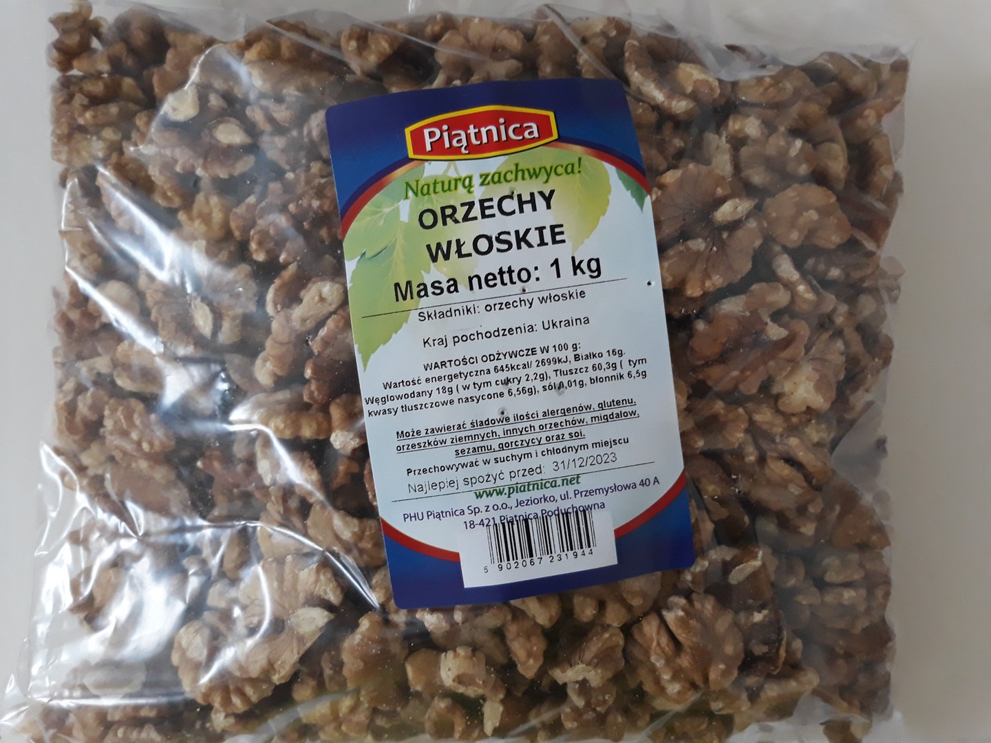 P. ORZECH WŁOSKI POŁÓWKI 1kg/10