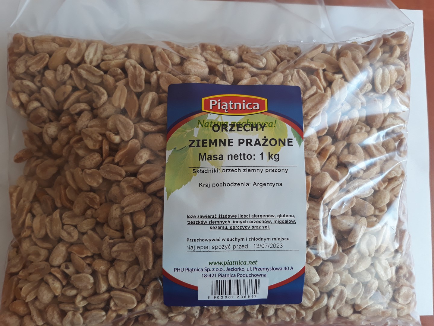 P. ORZESZKI ZIEMNE PRAŻONE BEZ SOLI 1kg/15