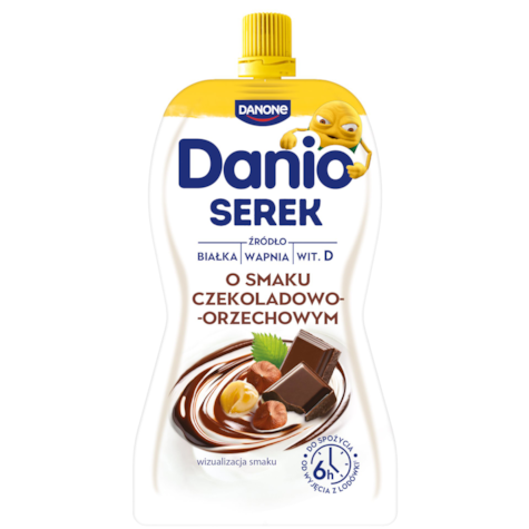 DANONE DANIO W SASZETCE 120g/16 CZEKOLADA-ORZECH
