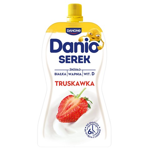 DANONE DANIO W SASZETCE 120g/16 TRUSKAWKA