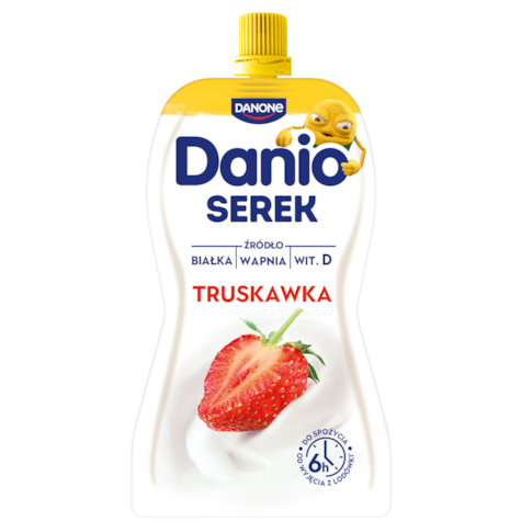 DANONE DANIO W SASZETCE 120g/16 TRUSKAWKA