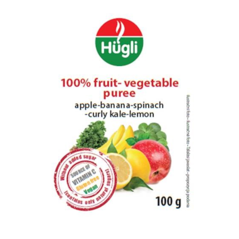 HUGLI MUS JABŁKO-BANAN-SZPINA-JARMUŻ-CYTRY 100g/50