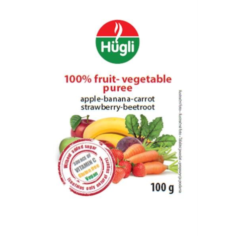 HUGLI MUS JABŁKO-BANAN-MARCHEW-TRUSK-BURAK 100g/50