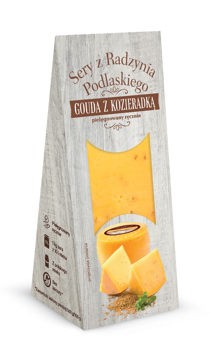 SPOMLEK SER PÓŁKLINEK GOUDA Z KOZIERADKĄ 180g/10