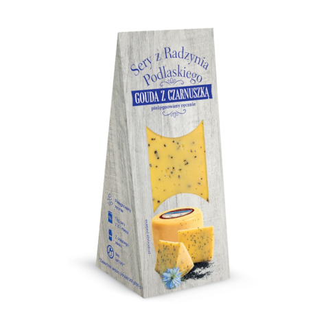 SPOMLEK SER PÓŁKLINEK GOUDA Z CZARNUSZKĄ 180g/10