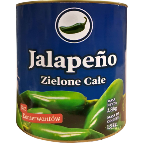 Q JALAPENO ZIELONE CAŁE 2,85kg/1,5kg/6 ARRIBA