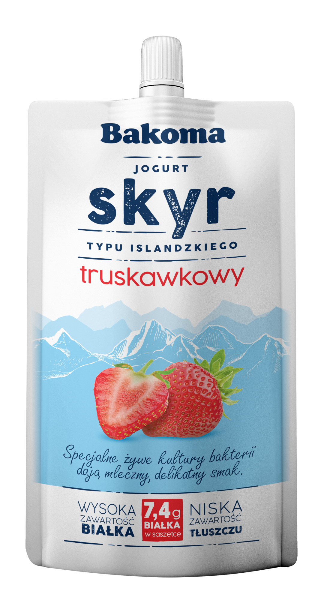 BAKOMA SKYR TRUSKAWKA SASZETKA 120g/8