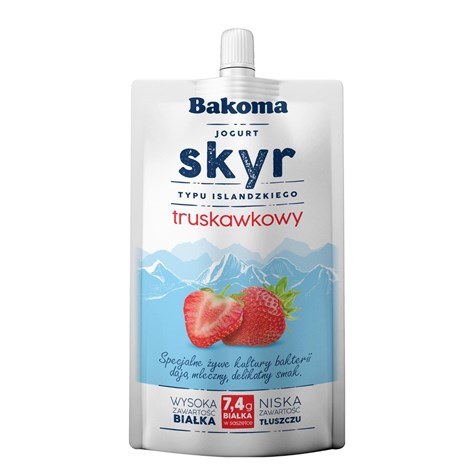 BAKOMA SKYR TRUSKAWKA SASZETKA 120g/8