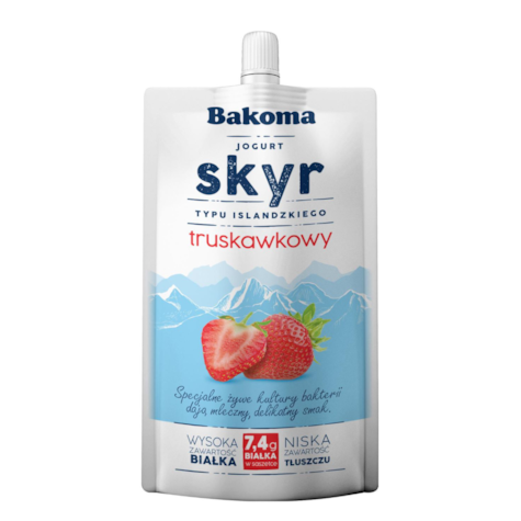 BAKOMA SKYR TRUSKAWKA SASZETKA 120g/8