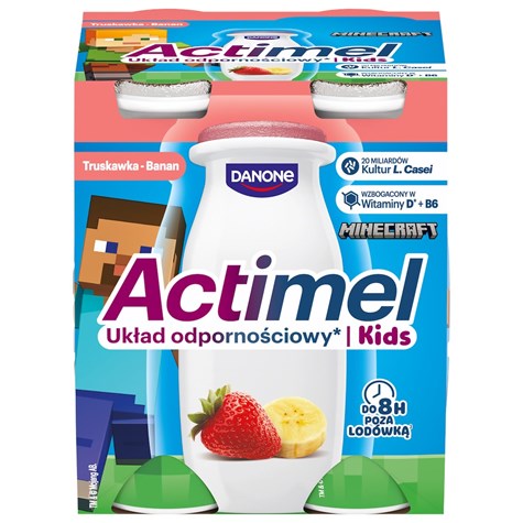 DANONE ACTIMEL 4x100g KIDS TRUSKAWKA/BANAN (6)