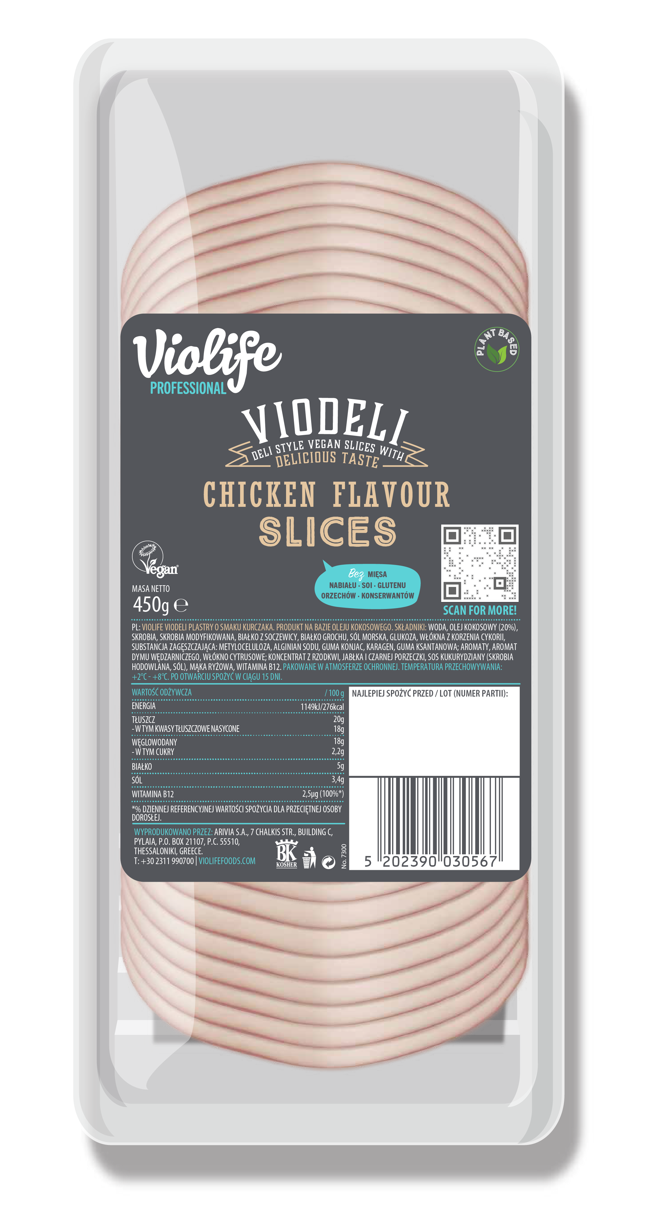 VIOLIFE VIODELI PLASTRY O SMAKU KURCZAKA 450g/8