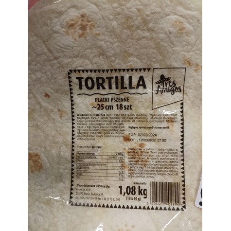 FANEX TORTILLA 18x25cm 1080g (6) Tres Amigos