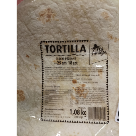 FANEX TORTILLA 18x25cm 1080g (6) Tres Amigos