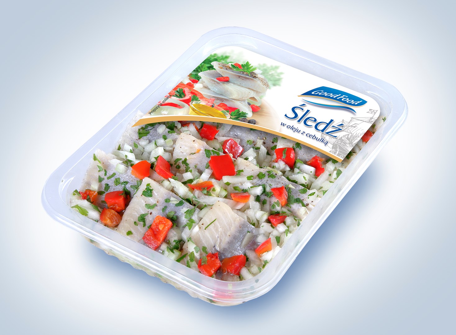 GOOD FOOD ŚLEDŹ W OLEJU Z CEBULKĄ 400g/6