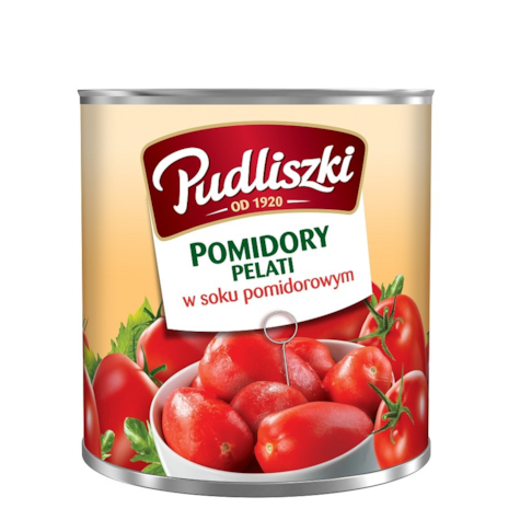PUDLISZKI POMIDORY CAŁE PELATI 2550g/1530g/6