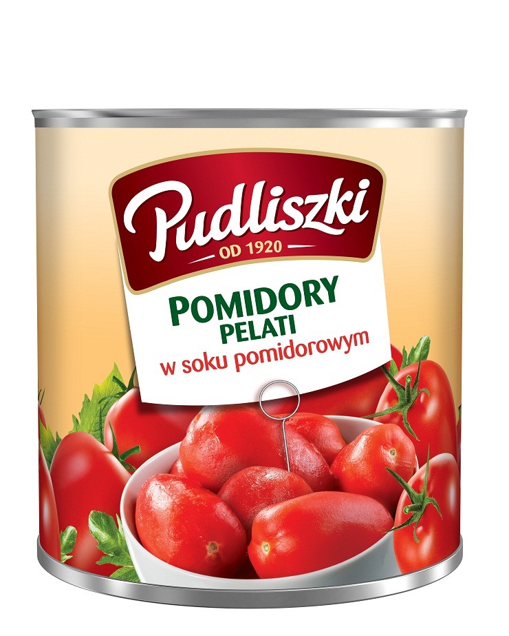 PUDLISZKI POMIDORY CAŁE PELATI 2550g/1530g/6