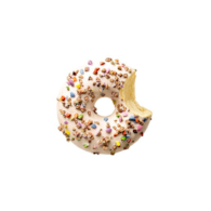 LA LOR. DONUT BIAŁY Z POSYPKĄ Z CUKIERK. FB 50g/48