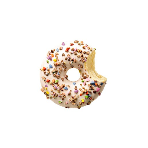 LA LOR. DONUT BIAŁY Z POSYPKĄ Z CUKIERK. FB 50g/48