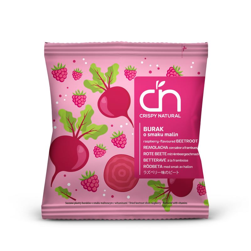 CRISPY BURAK SUSZ Z SOK MALINOWYM 18g/24 plastry