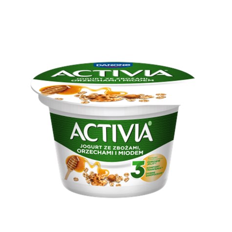 DANONE ACTIVIA ZBOŻA-ORZECHY-MIÓD 165g/12