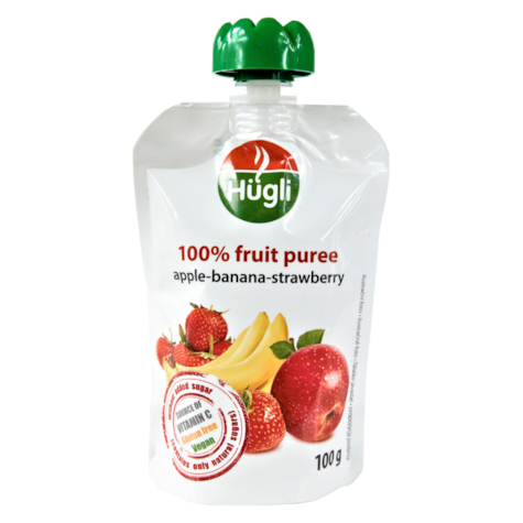 HUGLI MUS JABŁKO-BANAN-TRUSKAWKA 100g/50