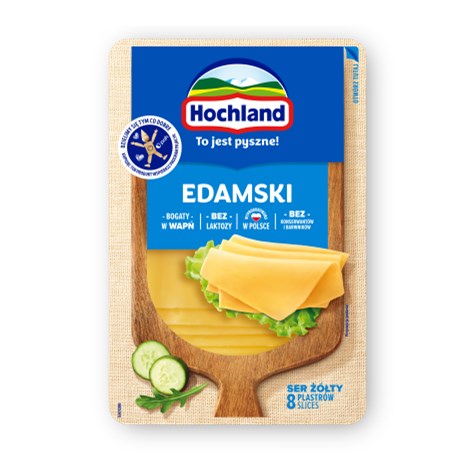 HOCHLAND PLASTRY TWAR b/lak EDAMSKI LIGHT 135g/12