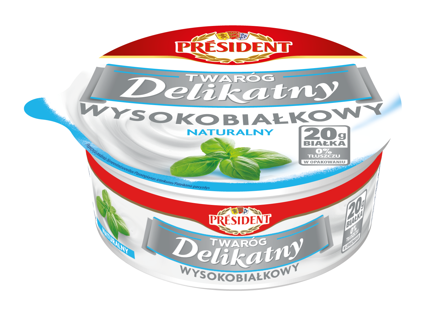 PRESIDENT SEREK  WYSOKBIAŁKOWY NATURALNY 200g/6