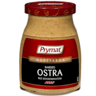 PRYMAT MUSZTARDA BARDZO OSTRA 180g/9 słoik