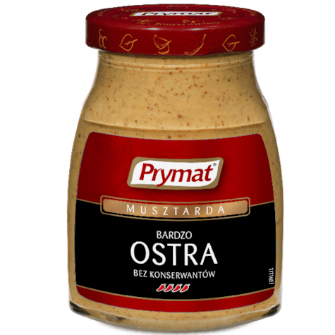 PRYMAT MUSZTARDA BARDZO OSTRA 180g/9 słoik