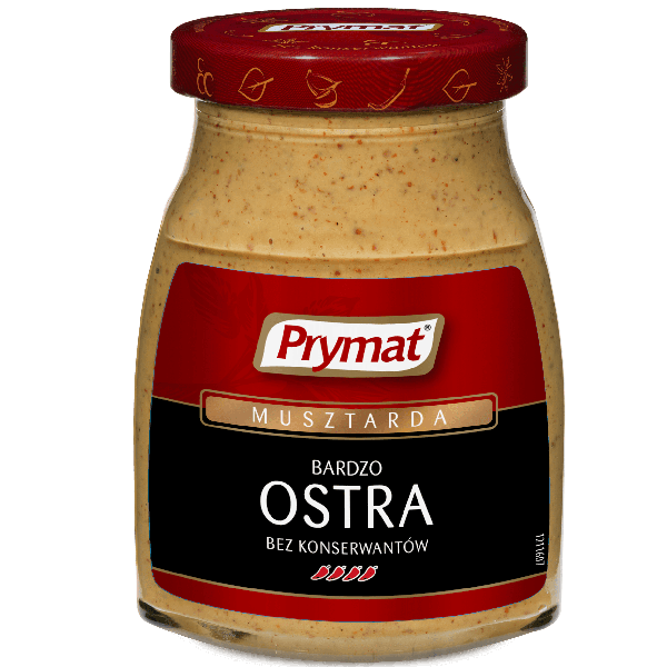 PRYMAT MUSZTARDA BARDZO OSTRA 180g/9 słoik