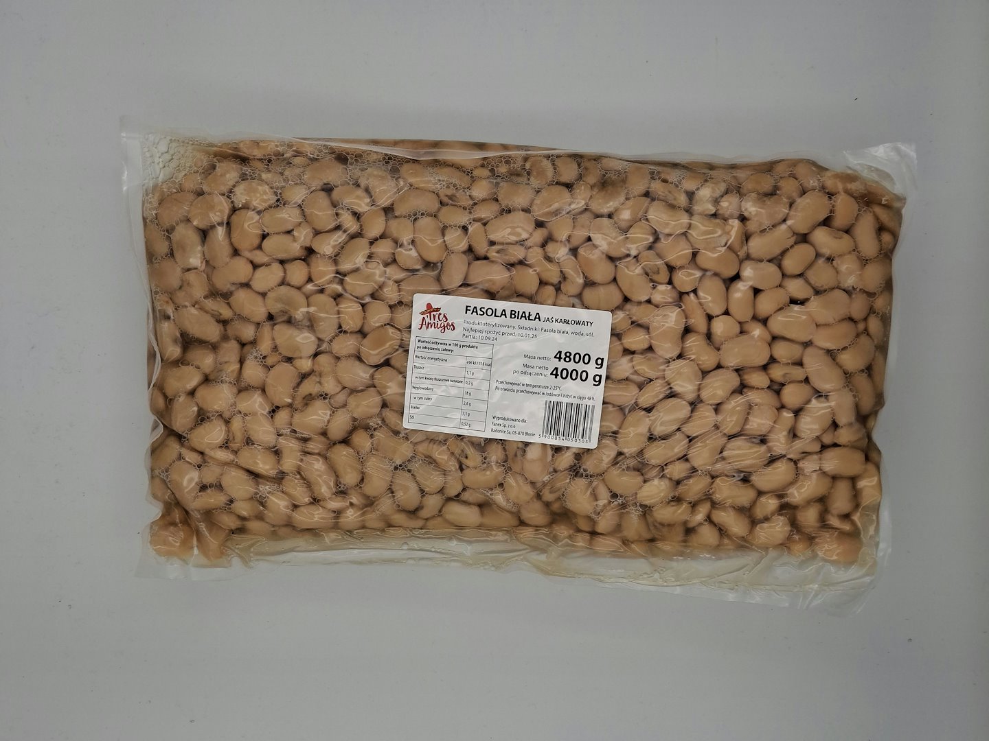 FANEX FASOLA BIAŁA 4800g/4000g/3 VACCUM