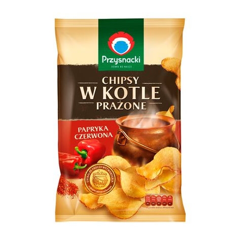 CHIPSY W KOTLE PRAŻONE Z PAPRYKĄ  125g/10
