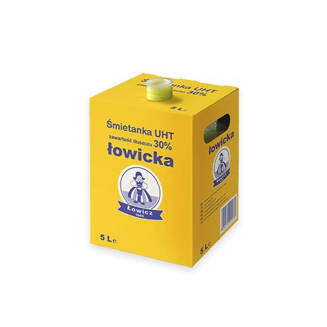 ŁOWICZ ŚMIETANKA 5L 30%  UHT worek + korek