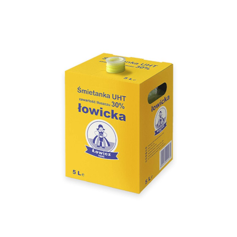 ŁOWICZ ŚMIETANKA 5L 30%  UHT worek + korek