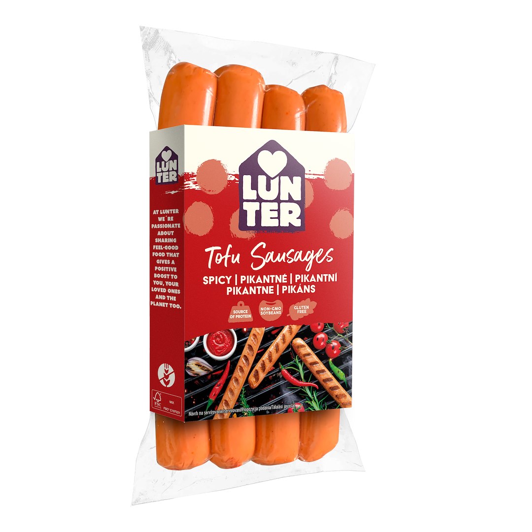 LUNTER PARÓWKI SOJOWE TOFU PIKANTNE 200g/10
