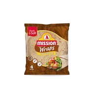 MISSION WRAPS WHOLEMEAL 4x25cm 245g/18