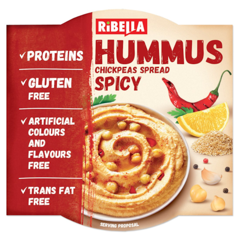 RIBELLA HUMMUS PIKANTNY Z AJVAR I PAPRYKĄ 200g/12