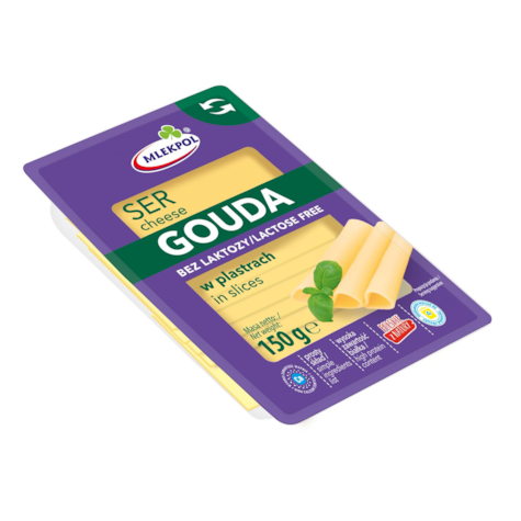 MLEKPOL SER PLASTRY 150g GOUDA BEZ LAKTOZY (12)