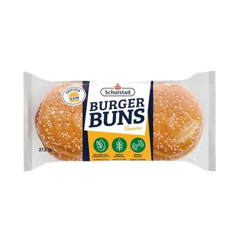 SCHULSTAD CLASSIC BURGER BUNS SESAME 4szt. 212g/10